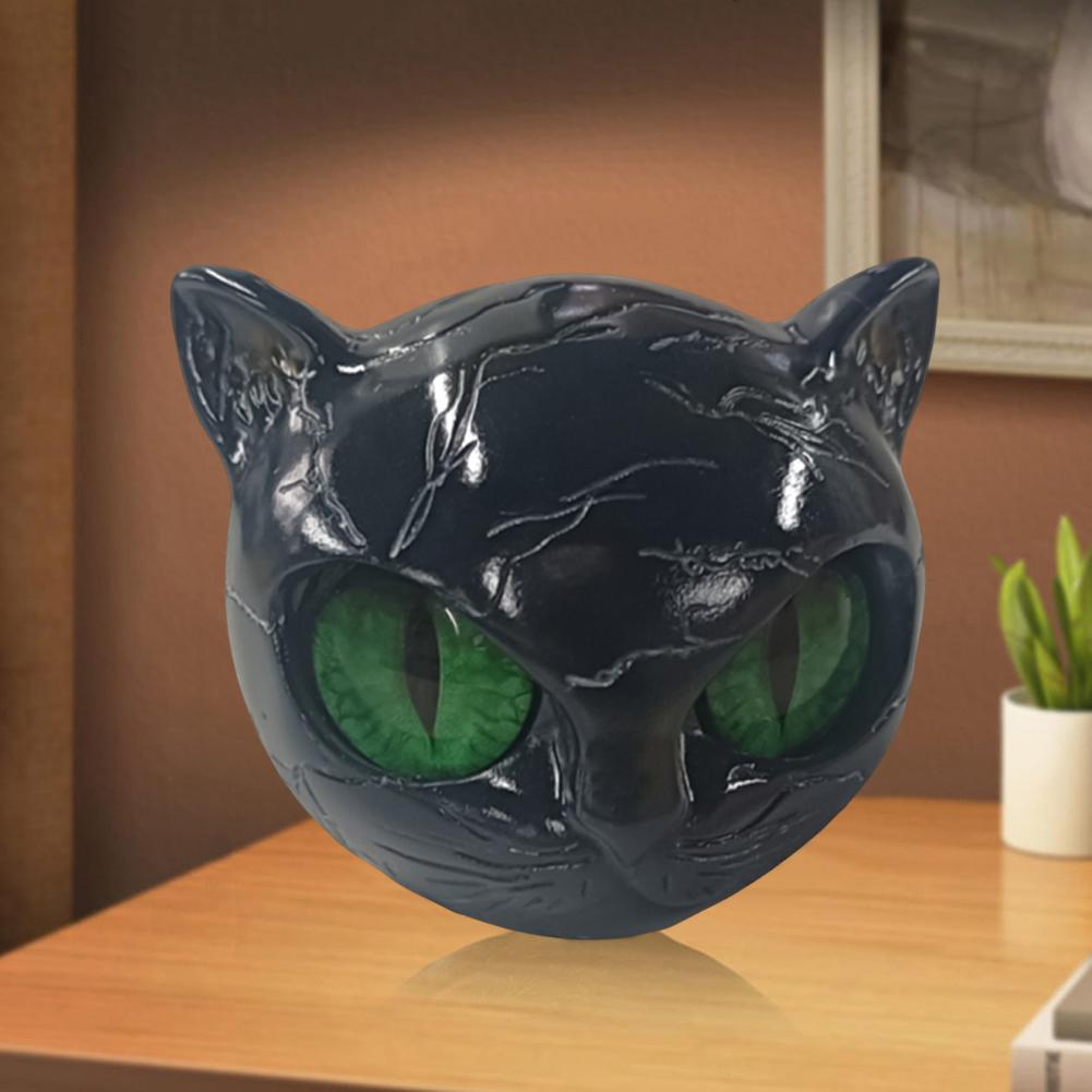 1/2/3PCS Black Cat Figurine Resin Luxury Black Cats Stone Sculpture Decorative Cat Head Ornament Home Office Desk Decor Gift
