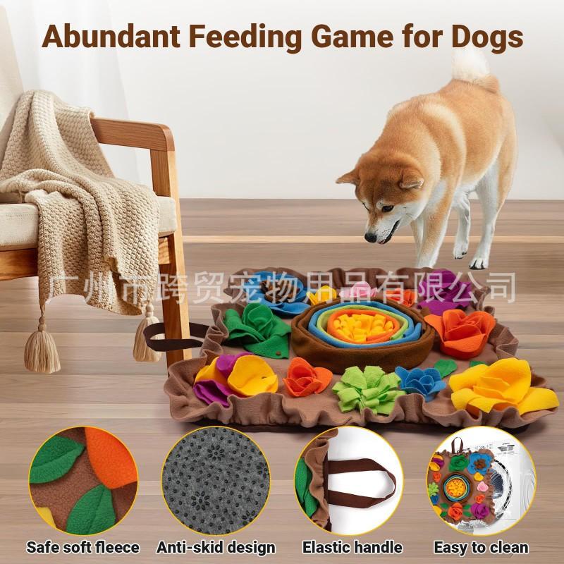 Interactive Snuffle Mat Dogs Cats Rabbits Guinea Pigs - Washable Fleece Puzzle Toy Slow Feeding Stress Relief Training