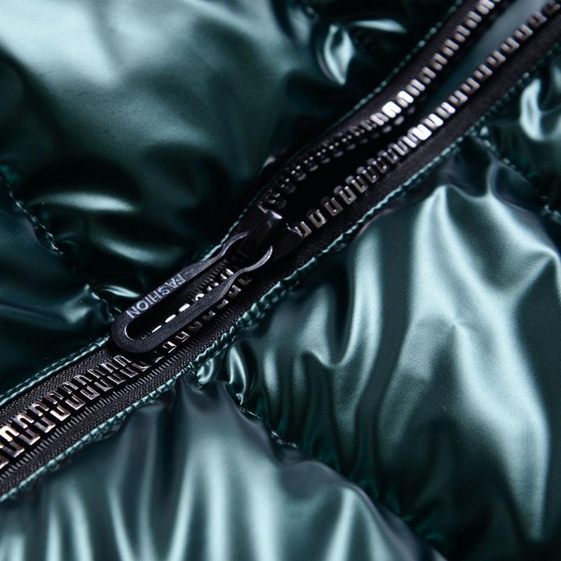 Блестящая куртка-пуховик без рукавов, осенне-зимняя, новая, утепленная, жилетка, короткая, хлопковая, жилетка с капюшоном