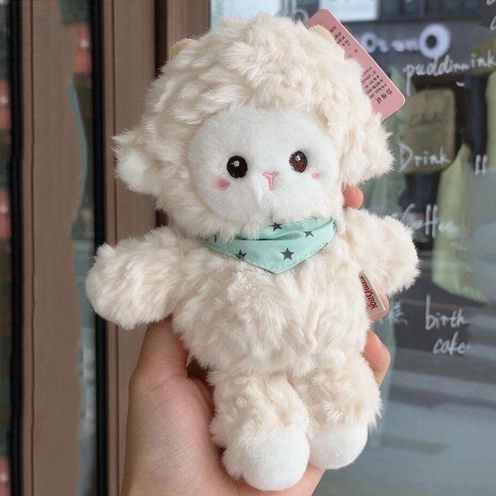 Creative Fluffy Sheep Keychain Soft Lamb Stuffed Doll Plush Sheep Doll Backpack Pendant