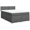 Maison Exclusive - Sommier à lattes de lit avec matelas Gris foncé 160x200cm Tissu