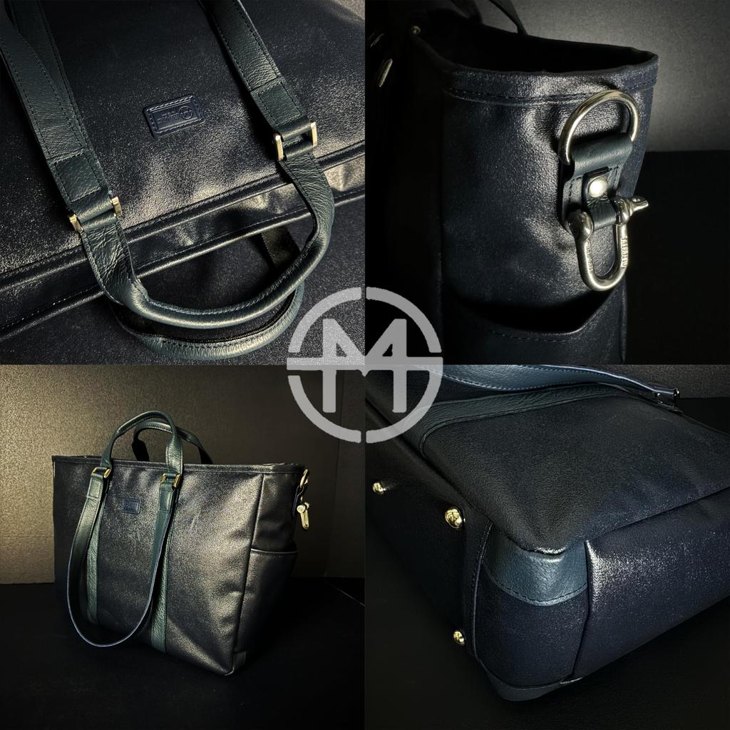 Morino Canvas SF-0701 Сумка-тоут трансформерКоллаборация с кожей Kashiwa Деловая сумка, Сделано в Японии (Флот х Флот)