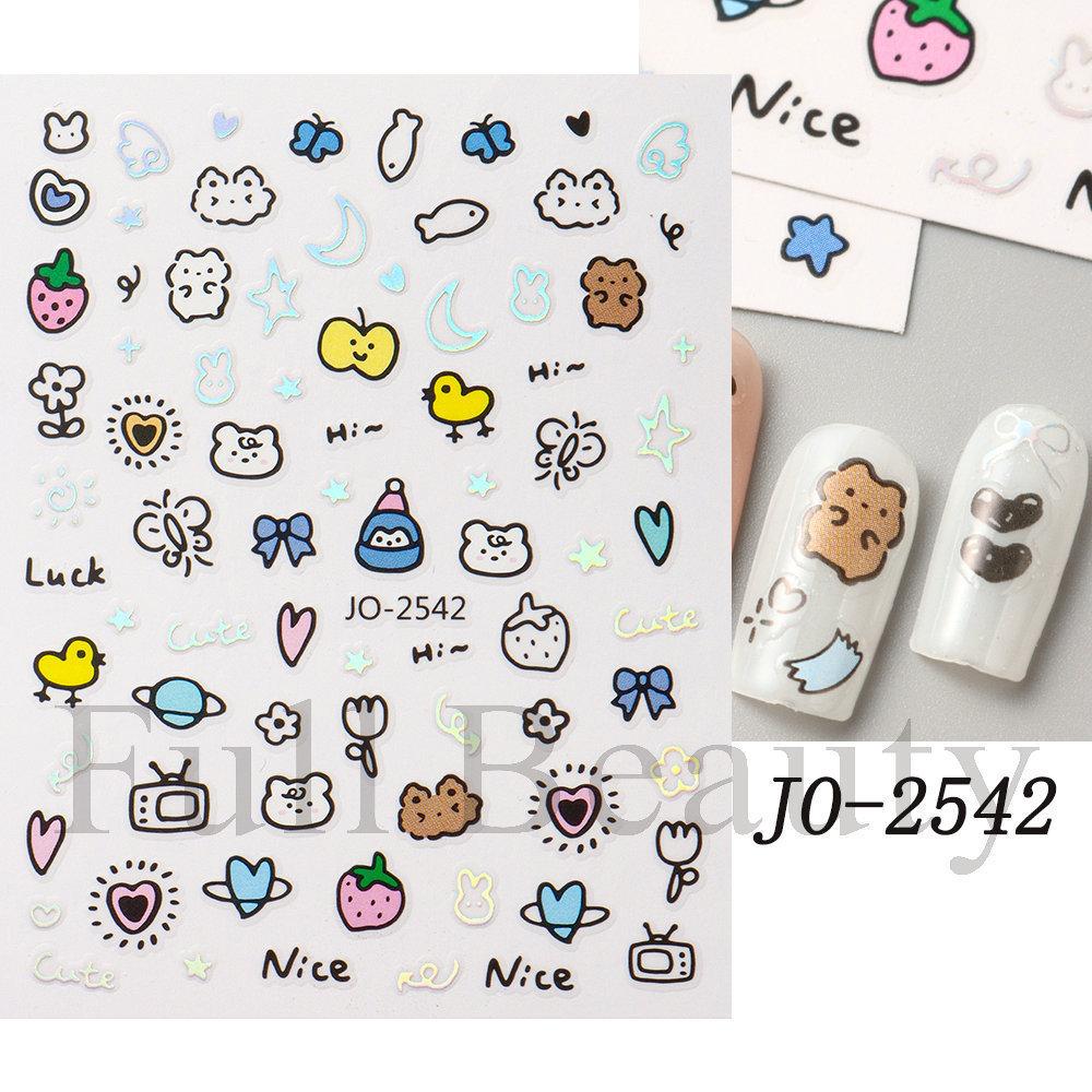 Nail Art Stickers, Imitation Hand-Painted Golden Branches, Jade Leaves, Bronzing Flowers, Flower Petals, Adhesive Nail Stickers