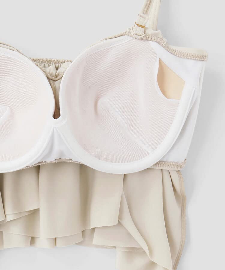 Купальник бикини, стандартный, подходит для большой груди, например, чашки GHI, на косточках, белый [Sanai Paradise] чашки Wacoal, [Гламурный]