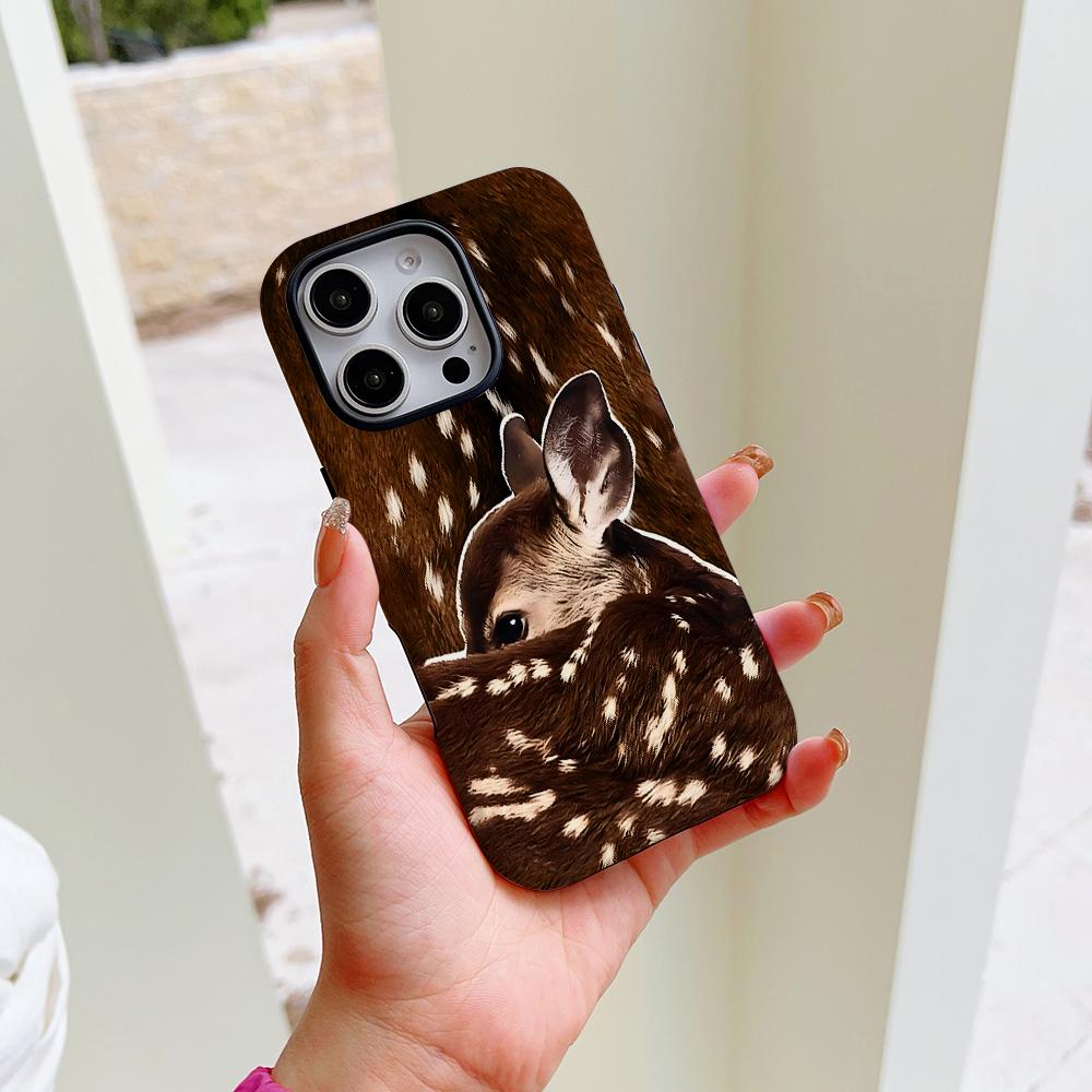 Милый чехол для телефона с оленем для iPhone 17 17e 16e 16 15 14 13 12 11 X XS XR XSMAX 7 8 Air Pro Max Plus Двухслойная задняя крышка