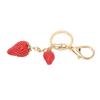 Cute Strawberry Shaped Pendant Keychain Women Alloy Exquisite Key Ring Decoration for Handbag Purse