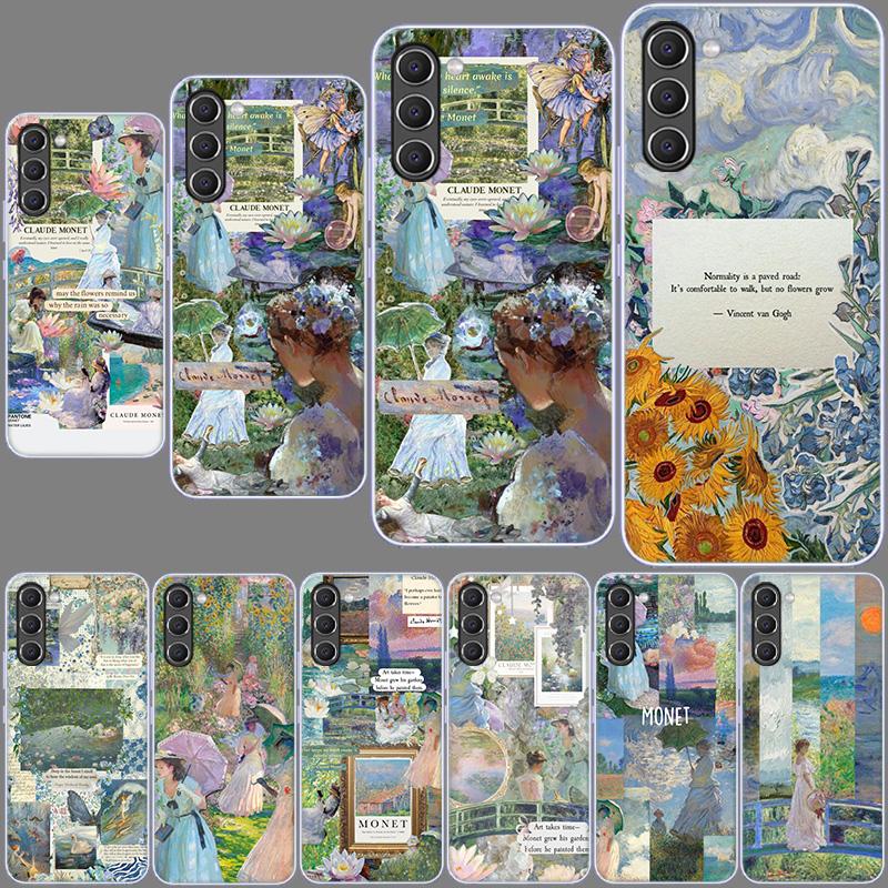 Чехол для телефона с картиной Клода Моне для Samsung A54 A14 A24 A34 A17 A37 A57 A55 A35 A25 A15 A13 A23 A33 A53 A07 A05S A04S A03 A73 Galaxy