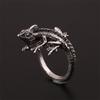 Retro Punk European and American Hip-hop Animal Gecko Ring Men's Index Finger Alloy Open Ring Adjustable