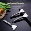 2 Pcs/Set Stainless Steel Fast Cleaning Fish Peeler Scale Remover Seafood Cracker Fish Scaler Cleaner Planet Skin Brush Scraper T