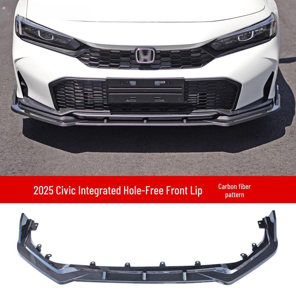 Передний сплиттер и губа для Civic 11.5 поколения 2025 года, установка без сверления, неразрушающая посадка.
