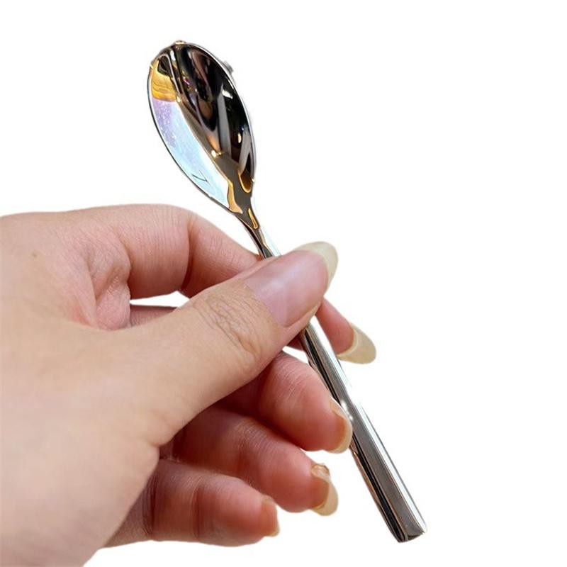 Круглая ложка из нержавеющей стали, белая ложка в форме птичьего гнезда, медовый десерт, свадебное украшение, ложка для смешивания, кофейная ложка, 5 шт.