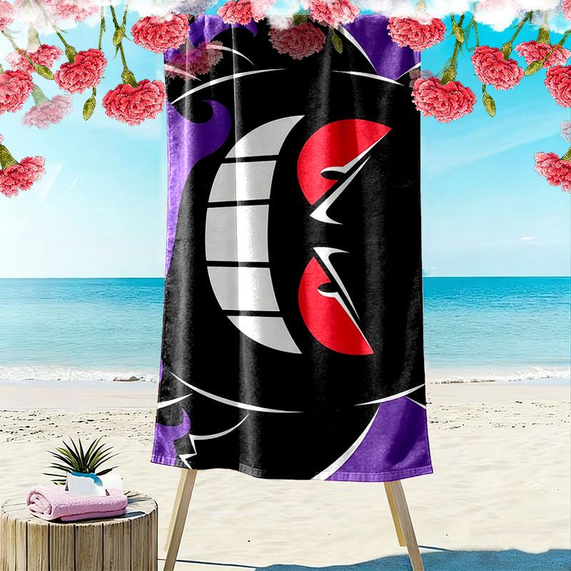 Gengar Print Beach Towel, Large Soft Quick Dry Towel for Beach Camping Swimming