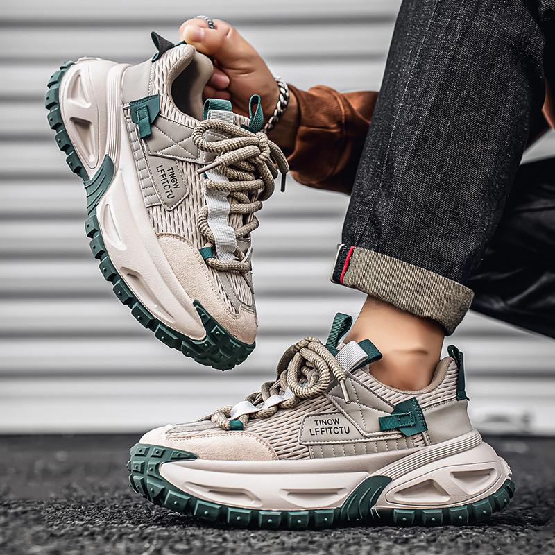 Массивные кроссовки мужские дизайнерские ретро спортивная обувь модная повседневная кожаная тканевая дышащая с увеличением роста на плоской платформе обувь для спортзала