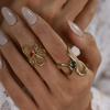 Wave Design Irregular Stainless Steel Rings Women Hollow Adjustable Rings Women Accessories