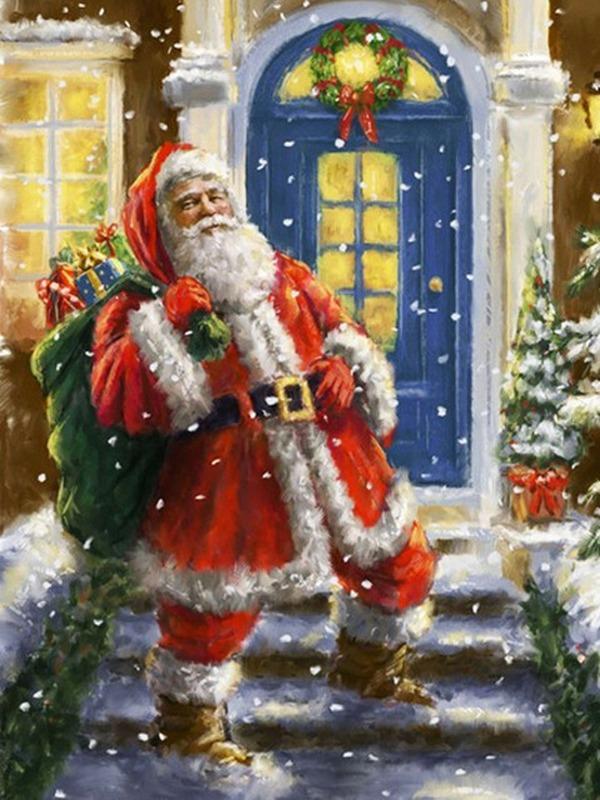 5D алмазная живопись Рождественское украшение дома подарок Алмазная мозаика Санта-картина Алмазная вышивка мультфильм вышивка крестиком