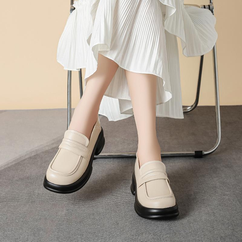 Кожаные туфли на плоской подошве Yuexinwang для женской обуви Huizhou, обувь Su Yinyin на той же платформе, детская осенне-зимняя новая кожаная обувь в британском стиле