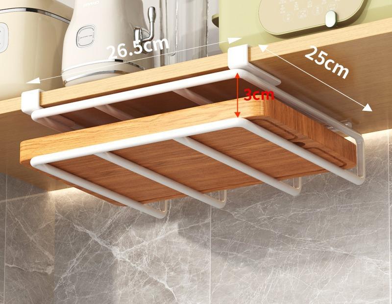 Kitchen Non-punching Multi-functional Pot Lid Cutting Board Placement Storage Rack Cabinet Hanging Cabinet Lower Hanger
