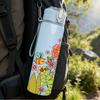 1PC Boho Wild Flower Art 750ml Color Plastic Sports Water Bottle Leakproof Flip Straw Lid Suitable for Sports Office Home Use