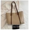 2024 Fashion: Retro Korean-Style Large Capacity Solid Color Tote Shoulder Bag for Women