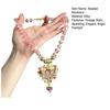 Vintage Angel Pendant Necklace, Sparkling Chunky Beaded Necklace, Pink Faux Diamond Heart Necklace, Retro Jewelry for Women