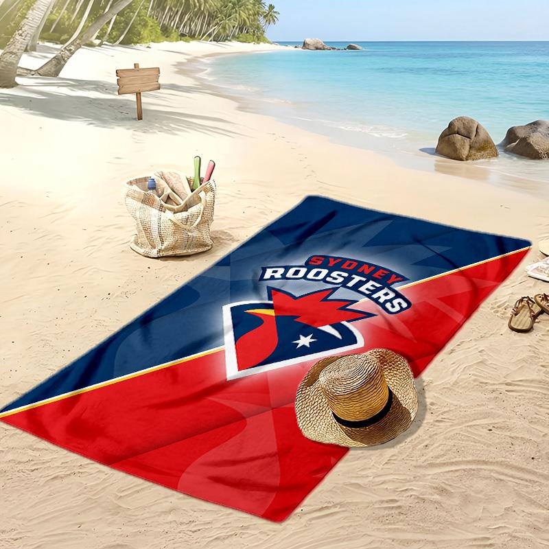 Sydney Roosters Print Beach Towel Soft Portable Quick?dry Towel For Pool Summer Vacation Outdoor Sport