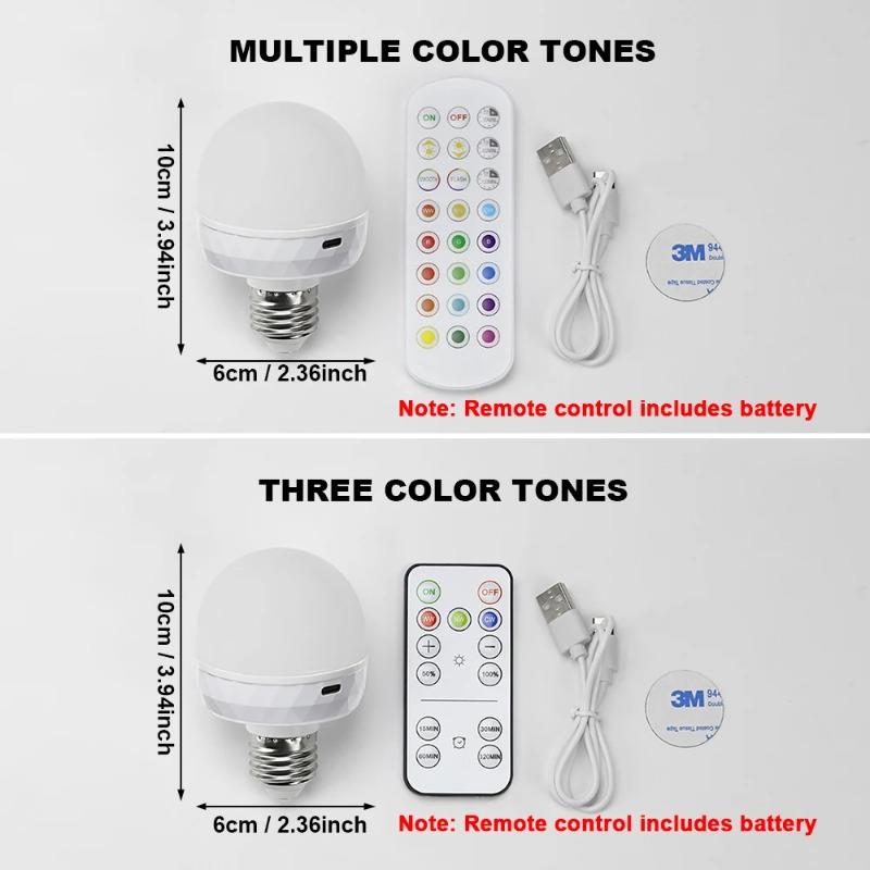 Светодиодная лампа E27 RGB с USB-зарядкой 5 В, умное дистанционное управление, оборудование для кемпинга, вечеринок, для дома, светодиодные лампы