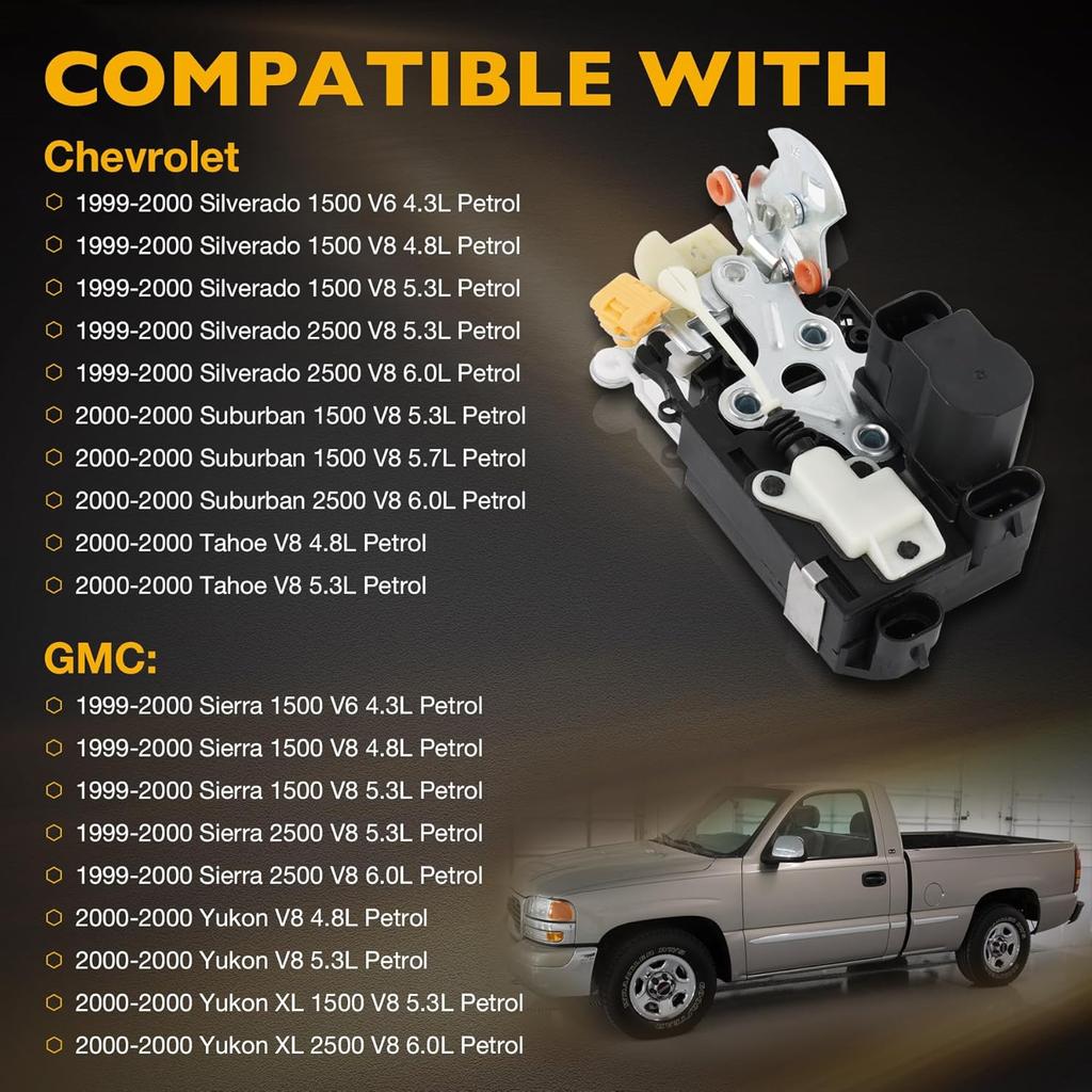 Door Lock Latch Actuator Front Left Driver Side, Compatible with 1999-2000 Chevrolet Silverado Suburban Tahoe GMC Sierra Yukon XL, Replaces# 931208
