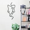 1pc Aesthetic Abstract Couple Face Wall Decals - Minimalist Sticker for Bedroom, Living Room, Apartment