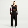 Nike T Shirts Women's Black Crew Neck Straight Fit