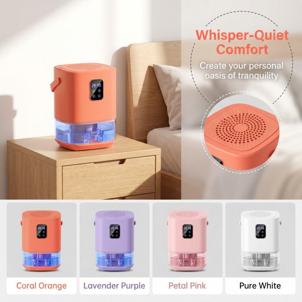 Moisture-Proof Mini Quiet Dehumidifier 1.5L Damp Eliminator Air Dehumidifier Bathroom
