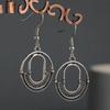 Youmu Vintage Geometric Antique Silver Hollow Earrings - European & American Style