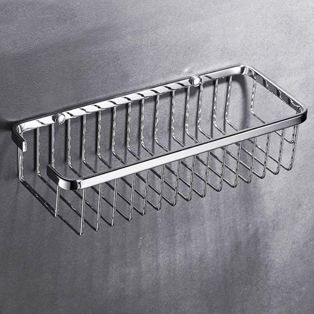 Stainless Steel Wall Mounted Shampoo Conditioner Holder Storage Basket Shelf Organizer Bathroom KitchenStainless Steel