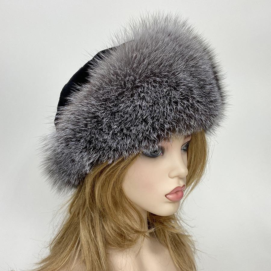 Women's Winter Real Fur Dome Hats Fluffy Natural Fox Rabbit Princess Hat