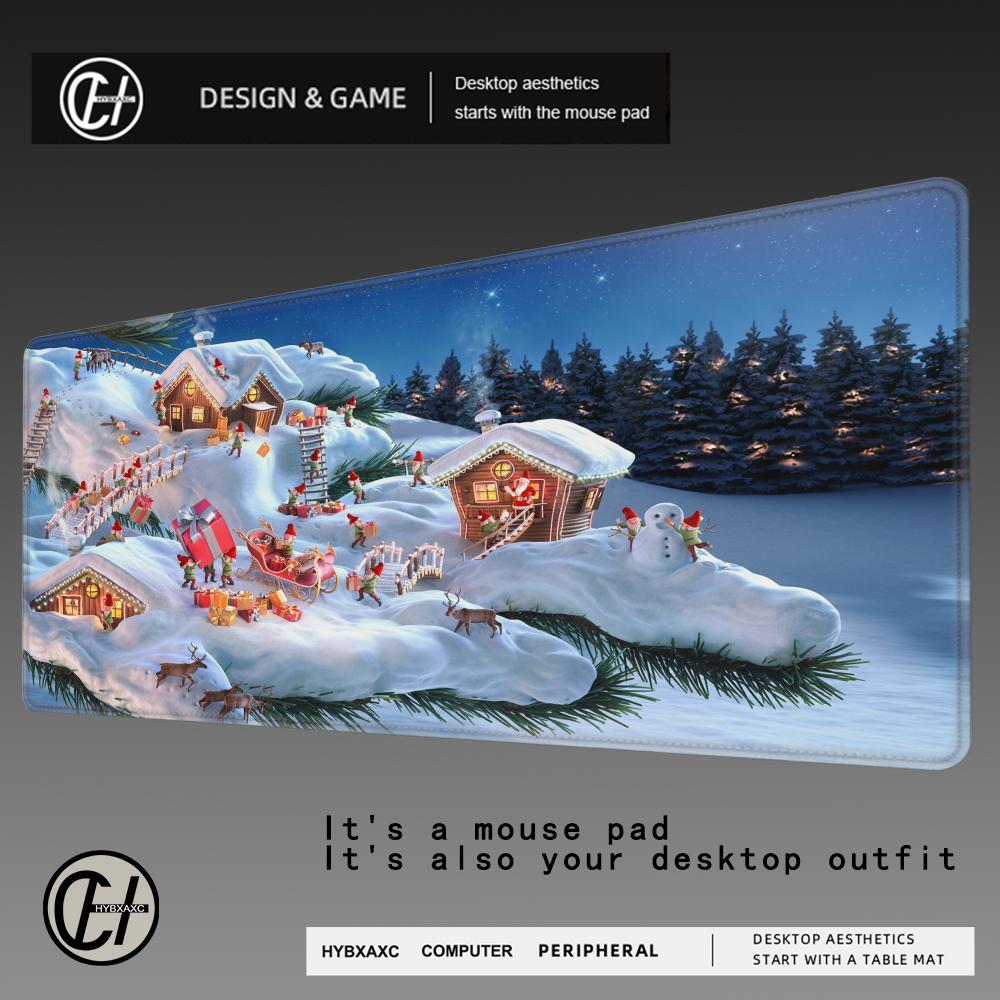 HYBXAXC XXL Christmas Mouse Pad Gamer Mousepad Baby Bear Mouse Pad Large Mouse Mat Natural Rubber Desk Rug PC Desk Mats Design