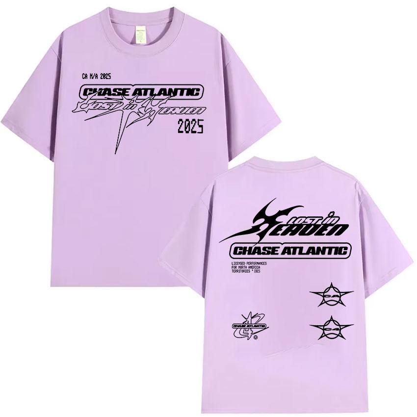 Chase Atlantic Lost In Europe and UK Tour 2025 T Shirts Men's Hip Hop Rock Band Clothing T-shirt Man 100% Cotton Oversized Tees