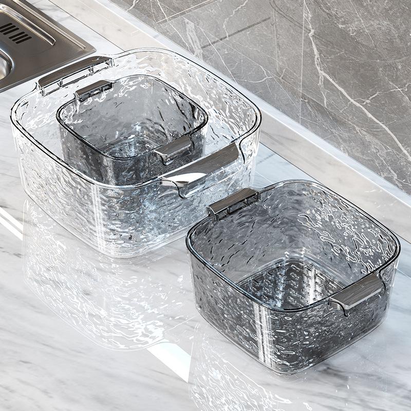 Dual-Layer Plastic Colander and Fruit Basket for Kitchen Use