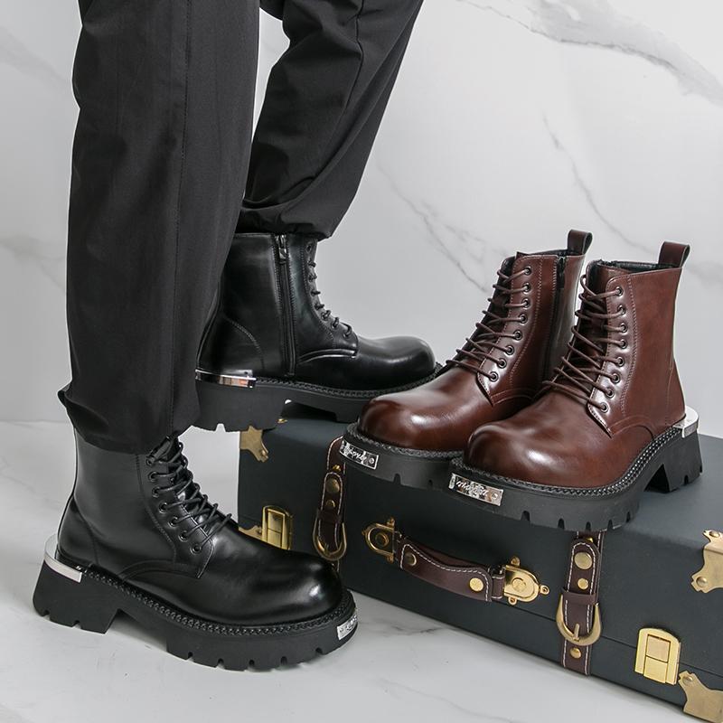 Модная зимняя деловая мужская рабочая обувь черно-коричневая на толстой подошве прочная на шнуровке модные ботинки челси тренировочные ботинки мужские размеры 38-46