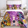 Постельное белье с принтом Saint Seiya, комплект постельного белья, пододеяльник, простыня, наволочка, мягкое покрывало для кровати, размер Full, Queen, King