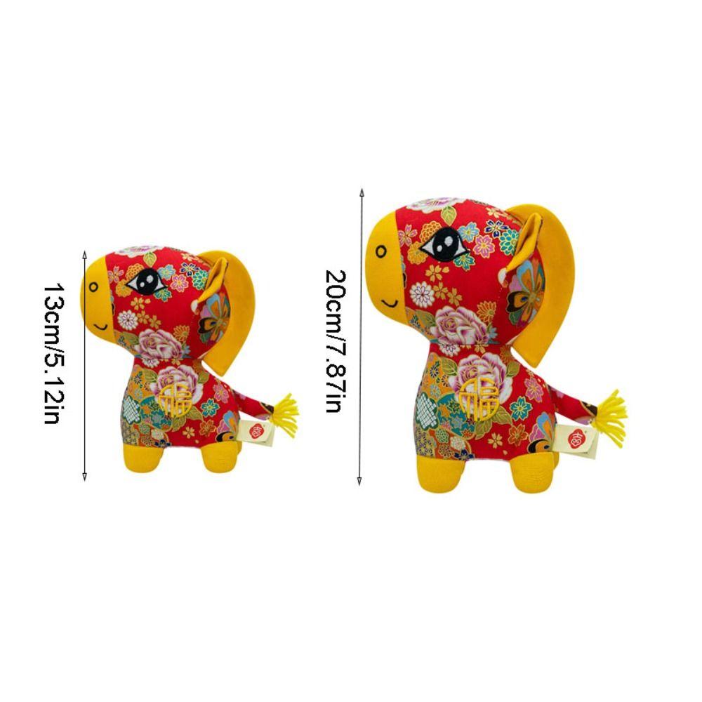 PP Cotton Plush Horse Stuffed Animal Toy Soft Chinese Horse Plush Doll Festive Decor