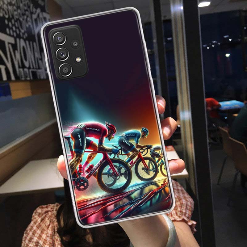 Bicycle Race Phone Case for Samsung A54 A57 A37 A17 A14 A15 A12 A24 A34 A55 A35 A25 A52S A07 A05S A04S A22 A32 A72 Galaxy Note 2