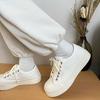 Универсальны весной и летом: милые туфли на высокой подошве с толстой подошвой, парусиновая обувь, женская корейская версия, студенческие маленькие белые туфли, модные туфли для досок.