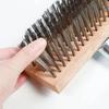 20/30/50CM Stainless Steel Wire Scrub Brush Heavy Duty Stiff Metal Bristle Scrubber Broom Concrete Patio Floor Moss Removal Deck Cleaning Brush