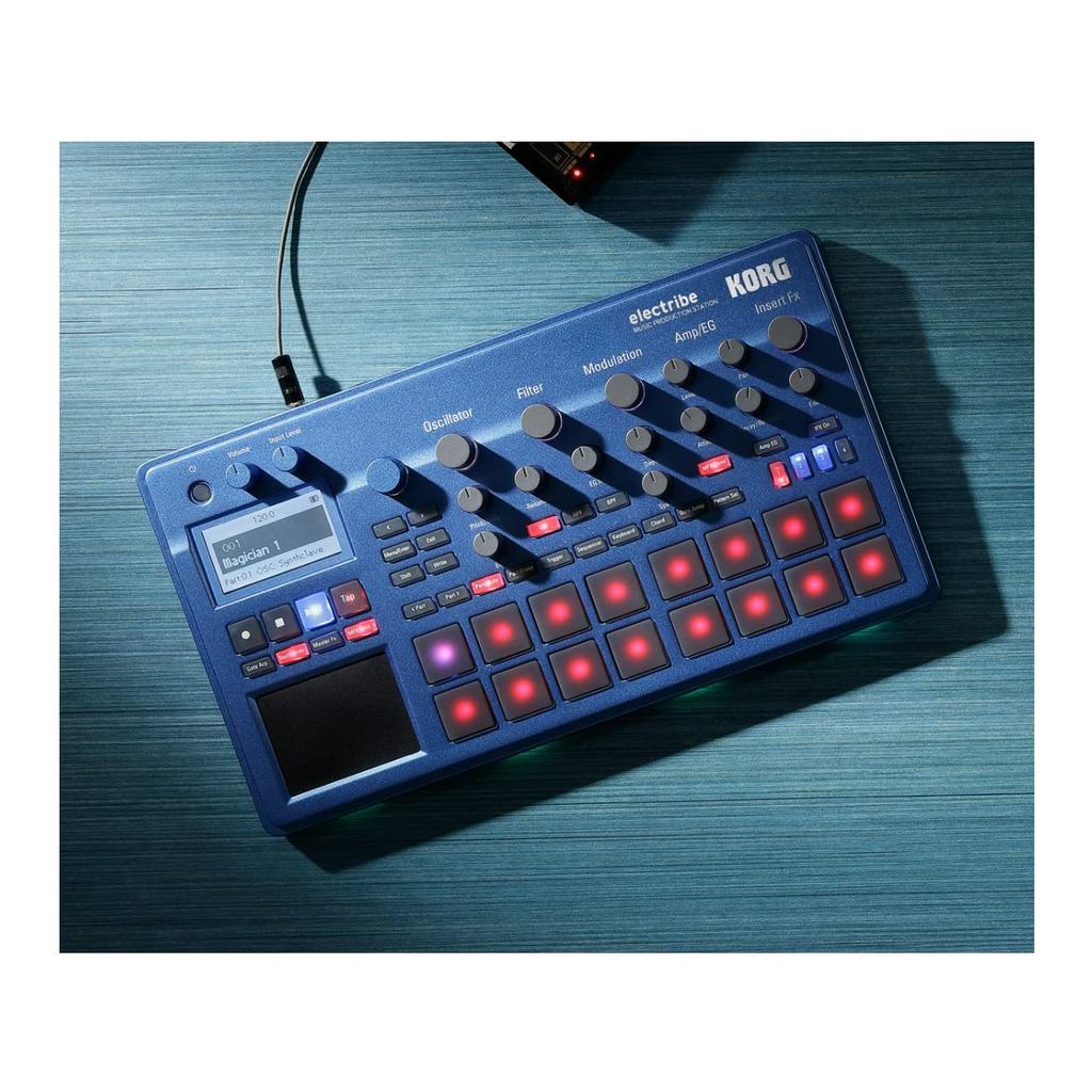 KORG Synthesizer Sequencer Electribe2 BL Electribe2 Metallic Blue Ideal for Dance Music Music Production Live Performance Works with Ableton Live