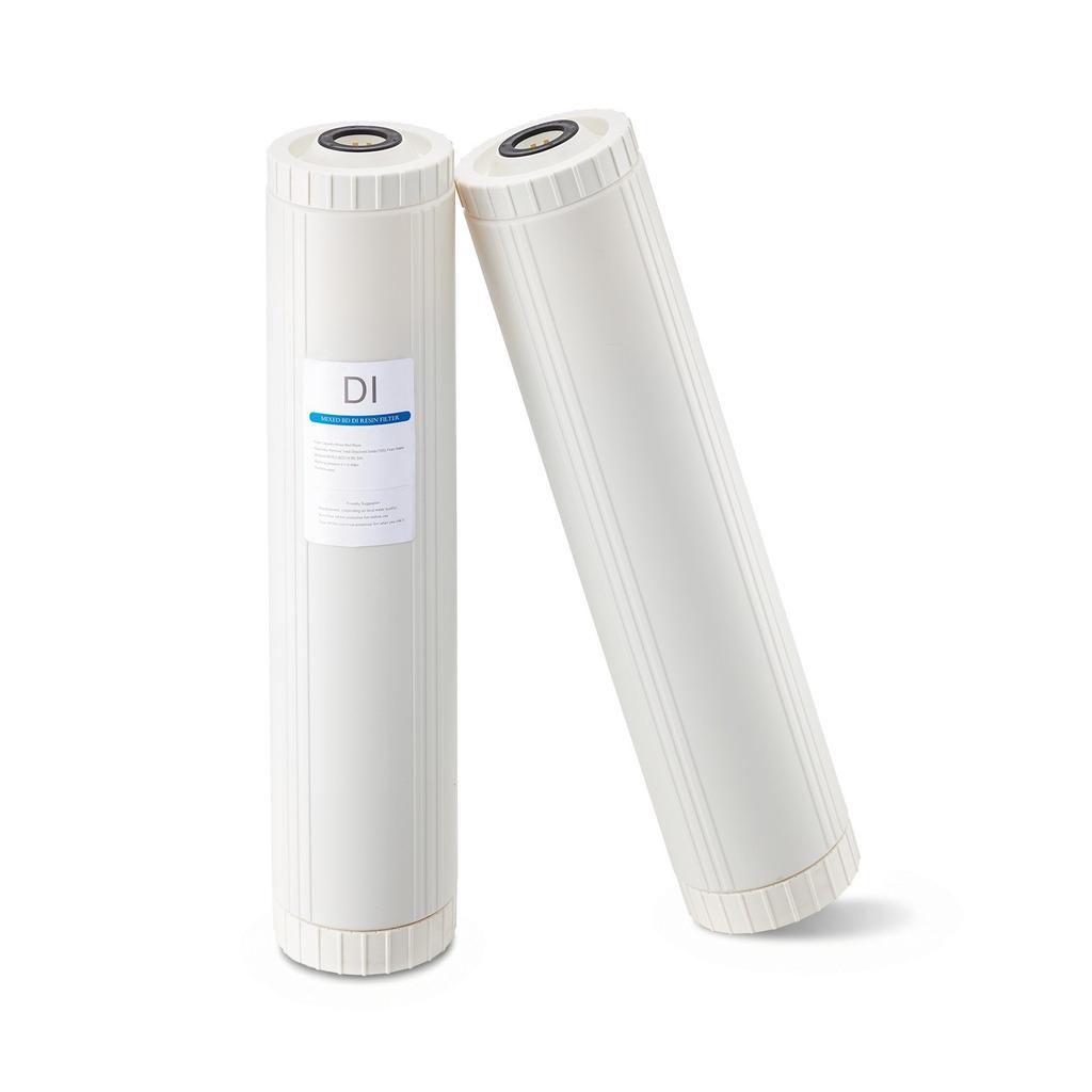 VEVOR Deionized Filter for Spotless Car Wash System, 2 x 4L Mixed-Bed DI Resin Filter Replacement - Compatible with PRS-207SLXC, PRS-TCXC