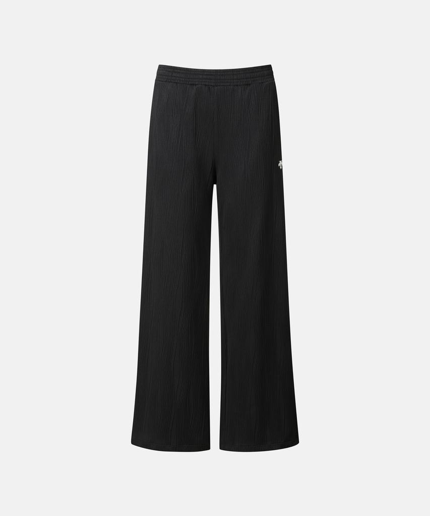 DESCENTE Women'S Ribbed Semi-Wide Fit Training Pants Black Sr322Pkp71