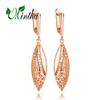 MINTHA Clip Earrings Trendy Fashion Jewelry Long Drop Earrings For Women Rose Gold Color Earrings