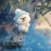 2D плоская акриловая новогодняя елочная игрушка подвеска на зеркало заднего вида автомобиля: классическая подвеска в виде белой утки и белого медведя, брелок-рюкзак