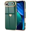 Protective Case - E.F.Connection - for iPhone Air - Silicone Heart Pattern Anti-Scratch Night Green