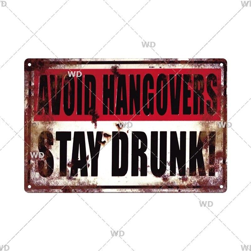 Retro Metal Plate Drink Tin Sign Funny Beer Wine Lover Vintage Metal Plaque for Bar Pub Club Kitchen Home Man Cave Wall Decor
