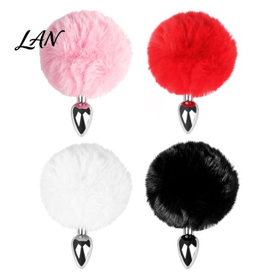 Comfortable Silicone Anal Toy Mini Bunny Tail Butt Plugs, Small Plugs for Beginners, Firm Base Sex with Faux Fur Tail, Adult Couple Pleasure Massager